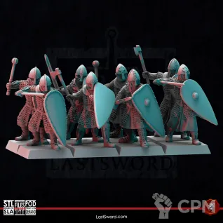 Описание картинки Heavy Infantry-Hand Weapon Shield от Manufactorum76 по цене 1 280руб | Свободный Рынок Миниатюр - СРМ