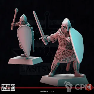 Описание картинки Heavy Infantry-Hand Weapon Shield от Manufactorum76 по цене 1 280руб | Свободный Рынок Миниатюр - СРМ