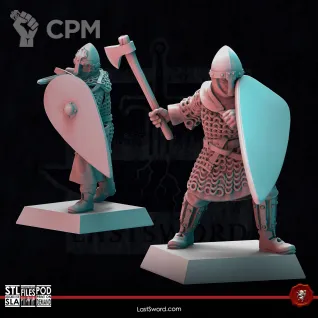Описание картинки Heavy Infantry-Hand Weapon Shield от Manufactorum76 по цене 1 280руб | Свободный Рынок Миниатюр - СРМ