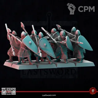 Описание картинки Normans-HeavyInfantry PoleArm Shields от Manufactorum76 по цене 1 280руб | Свободный Рынок Миниатюр - СРМ