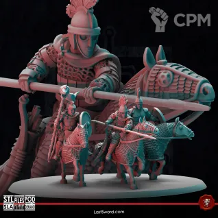 Описание картинки Late Roman Cataphracts Command Group от Manufactorum76 по цене 1 350руб | Свободный Рынок Миниатюр - СРМ