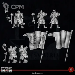 Описание картинки Last Sword Wolf Knights on Foot от PocketSized Prints по цене 1 750руб | Свободный Рынок Миниатюр - СРМ