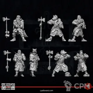 Описание картинки Last Sword Wolf Knights on Foot от PocketSized Prints по цене 1 750руб | Свободный Рынок Миниатюр - СРМ