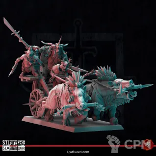Описание картинки Beastmen Goreboard Chariots от Manufactorum76 по цене 2 500руб | Свободный Рынок Миниатюр - СРМ