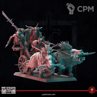 Описание картинки Beastmen Goreboard Chariot от 3Д-Печка по цене 2 400руб | Свободный Рынок Миниатюр - СРМ