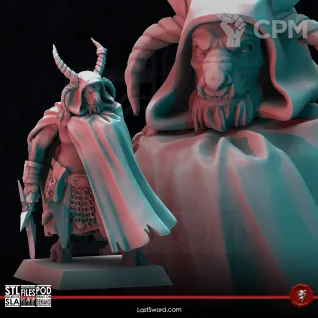 Описание картинки Beastmen Executioner with Cloack от Manufactorum76 по цене 250руб | Свободный Рынок Миниатюр - СРМ
