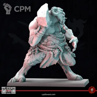 Описание картинки Beastmen Longhorn Cyclop 1 от 3Д-Печка по цене 2 000руб | Свободный Рынок Миниатюр - СРМ