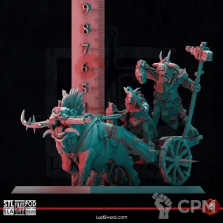 Описание картинки Beastmen Goreboard Chariots от Manufactorum76 по цене 2 500руб | Свободный Рынок Миниатюр - СРМ