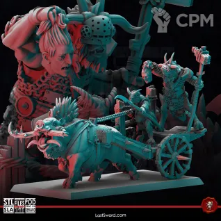Описание картинки Beastmen Goreboard Chariot от 3Д-Печка по цене 2 400руб | Свободный Рынок Миниатюр - СРМ