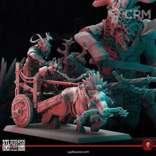 Описание картинки Beastmen Goreboard Chariot от 3Д-Печка по цене 2 400руб | Свободный Рынок Миниатюр - СРМ