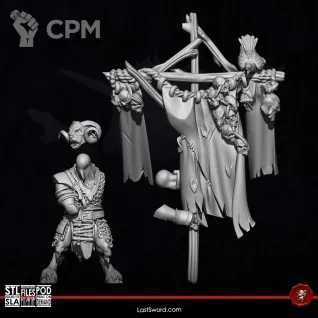 Описание картинки Beastmen Longhorn Herdbearer от 3Д-Печка по цене 350руб | Свободный Рынок Миниатюр - СРМ