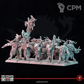 Описание картинки Beastmen Longhorn Bestigors от 3Д-Печка по цене 1 400руб | Свободный Рынок Миниатюр - СРМ