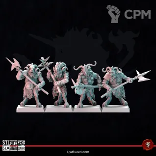 Описание картинки Beastmen Longhorn Bestigors от 3Д-Печка по цене 1 400руб | Свободный Рынок Миниатюр - СРМ