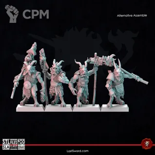Описание картинки Beastmen Longhorn Bestigors от 3Д-Печка по цене 1 400руб | Свободный Рынок Миниатюр - СРМ