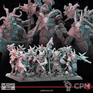 Описание картинки Beastmen Longhorn Bestigors от 3Д-Печка по цене 1 400руб | Свободный Рынок Миниатюр - СРМ