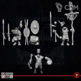 Описание картинки Mongrel Herd Spears and Javalins от Manufactorum76 по цене 1 400руб | Свободный Рынок Миниатюр - СРМ