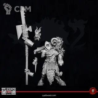 Описание картинки Beastmen Mutant Warlord от 3Д-Печка по цене 250руб | Свободный Рынок Миниатюр - СРМ