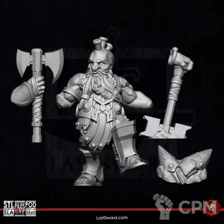 Описание картинки Dwarves Khargun Skullclaw (Berserker hero) от Recruiter по цене 450руб | Свободный Рынок Миниатюр - СРМ