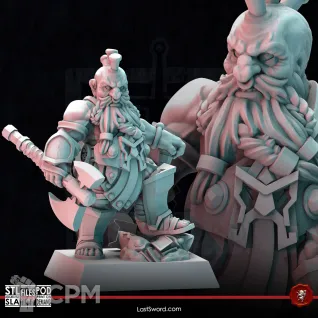 Описание картинки Dwarves Khargun Skullclaw (Berserker hero) от Recruiter по цене 450руб | Свободный Рынок Миниатюр - СРМ