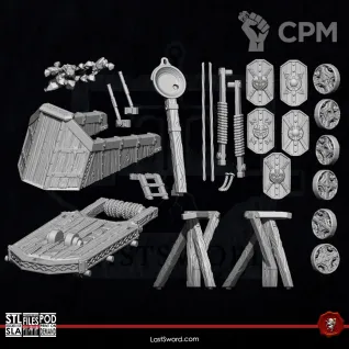 Описание картинки Dwarf Catapults от 3Д-Печка по цене 2 500руб | Свободный Рынок Миниатюр - СРМ