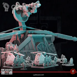 Описание картинки Dwarf Catapults от 3Д-Печка по цене 2 500руб | Свободный Рынок Миниатюр - СРМ