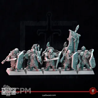 Описание картинки Dwarves Clan Warriors от Recruiter по цене 1 400руб | Свободный Рынок Миниатюр - СРМ