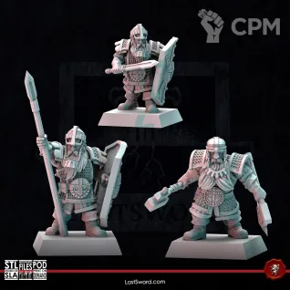 Описание картинки Dwarves Clan Warriors от Recruiter по цене 1 400руб | Свободный Рынок Миниатюр - СРМ
