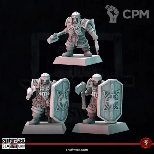 Описание картинки Dwarves Clan Warriors от Recruiter по цене 1 400руб | Свободный Рынок Миниатюр - СРМ
