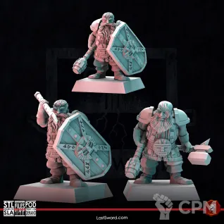 Описание картинки Dwarves Clan Warriors от Recruiter по цене 1 400руб | Свободный Рынок Миниатюр - СРМ