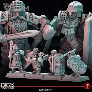 Описание картинки Dwarves Clan Warriors от Recruiter по цене 1 400руб | Свободный Рынок Миниатюр - СРМ