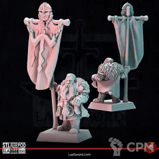 Описание картинки Dwarf Army Bearer от 3Д-Печка по цене 250руб | Свободный Рынок Миниатюр - СРМ