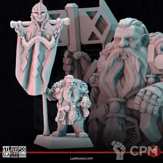 Описание картинки Dwarf Army Bearer от 3Д-Печка по цене 250руб | Свободный Рынок Миниатюр - СРМ