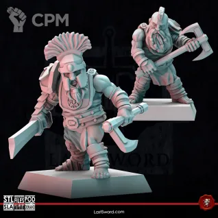 Описание картинки Dwarves Berserkers от Recruiter по цене 1 400руб | Свободный Рынок Миниатюр - СРМ