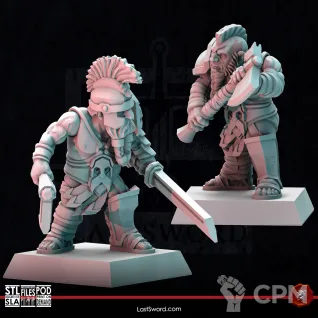 Описание картинки Dwarves Berserkers от Recruiter по цене 1 400руб | Свободный Рынок Миниатюр - СРМ