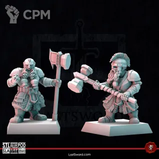 Описание картинки Dwarves Royal Guard от Recruiter по цене 1 400руб | Свободный Рынок Миниатюр - СРМ
