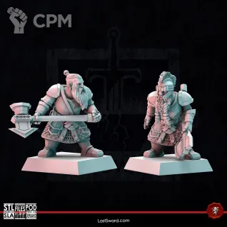Описание картинки Dwarves Royal Guard от Recruiter по цене 1 400руб | Свободный Рынок Миниатюр - СРМ