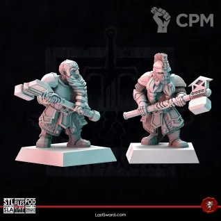 Описание картинки Dwarves Royal Guard от Recruiter по цене 1 400руб | Свободный Рынок Миниатюр - СРМ