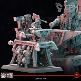 Описание картинки Dwarves Runepriest on Throne от Recruiter по цене 650руб | Свободный Рынок Миниатюр - СРМ