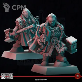 Описание картинки Dwarves Shieldmaiden от Recruiter по цене 450руб | Свободный Рынок Миниатюр - СРМ