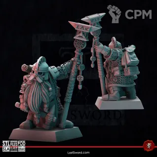 Описание картинки Rune Priest with Warhammer от 3Д-Печка по цене 200руб | Свободный Рынок Миниатюр - СРМ