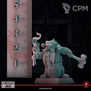 Описание картинки Rune Priest with Warhammer от 3Д-Печка по цене 200руб | Свободный Рынок Миниатюр - СРМ