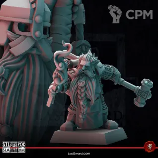 Описание картинки Rune Priest with Warhammer от Manufactorum76 по цене 260руб | Свободный Рынок Миниатюр - СРМ