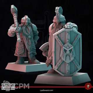Описание картинки Dwarves Veterans от Recruiter по цене 1 400руб | Свободный Рынок Миниатюр - СРМ