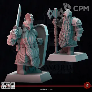 Описание картинки Veteran Dwarfs от 3Д-Печка по цене 1 200руб | Свободный Рынок Миниатюр - СРМ