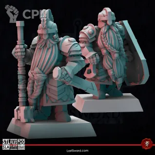 Описание картинки Dwarves Veterans от Recruiter по цене 1 400руб | Свободный Рынок Миниатюр - СРМ
