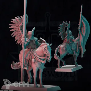 Описание картинки Kislev Winged Army Bearer on horse от Recruiter по цене 650руб | Свободный Рынок Миниатюр - СРМ