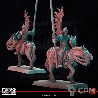 Описание картинки Kislev Winged Hussars от Recruiter по цене 1 700руб | Свободный Рынок Миниатюр - СРМ
