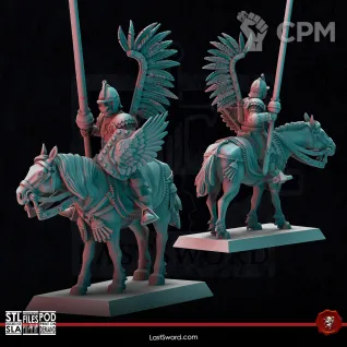 Описание картинки Kislev Winged Hussars от Recruiter по цене 1 700руб | Свободный Рынок Миниатюр - СРМ