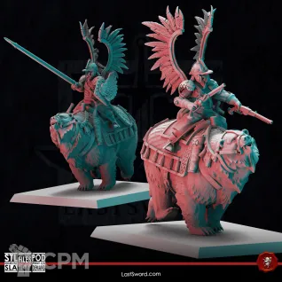 Описание картинки Kislev Winged Hussars on bears от Recruiter по цене 2 250руб | Свободный Рынок Миниатюр - СРМ