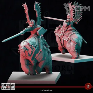 Описание картинки Kislev Winged Hussars on bears от Recruiter по цене 2 250руб | Свободный Рынок Миниатюр - СРМ